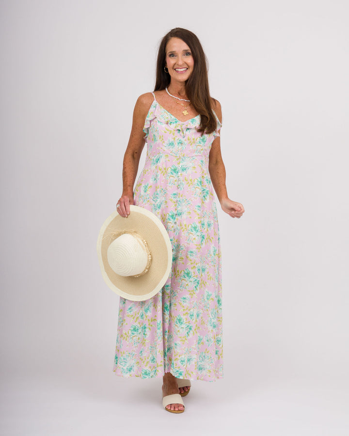 Blushing Flora Maxi Dress