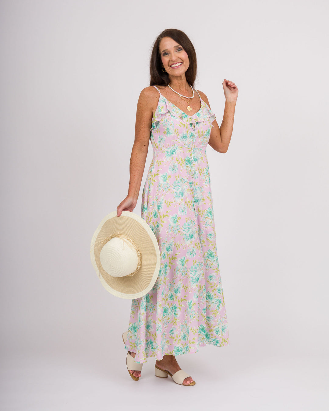 Blushing Flora Maxi Dress