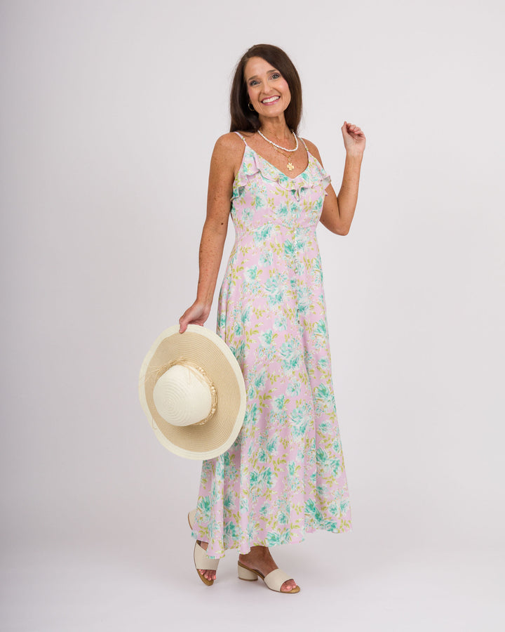 Blushing Flora Maxi Dress