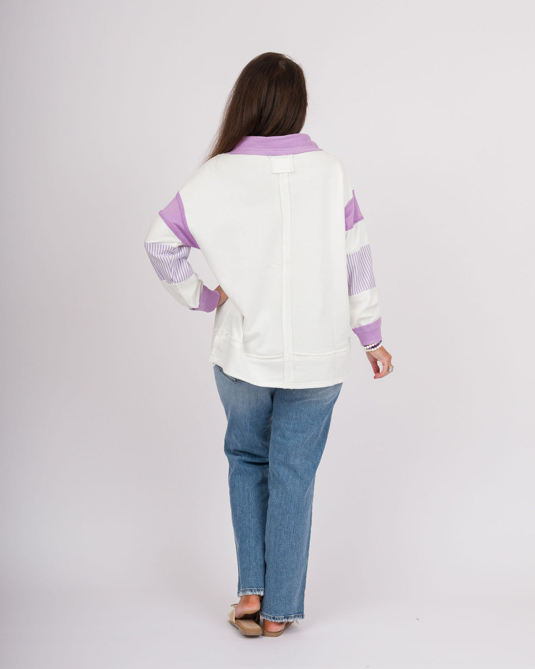 Soft Washed Long Sleeve Pullover - Lavender