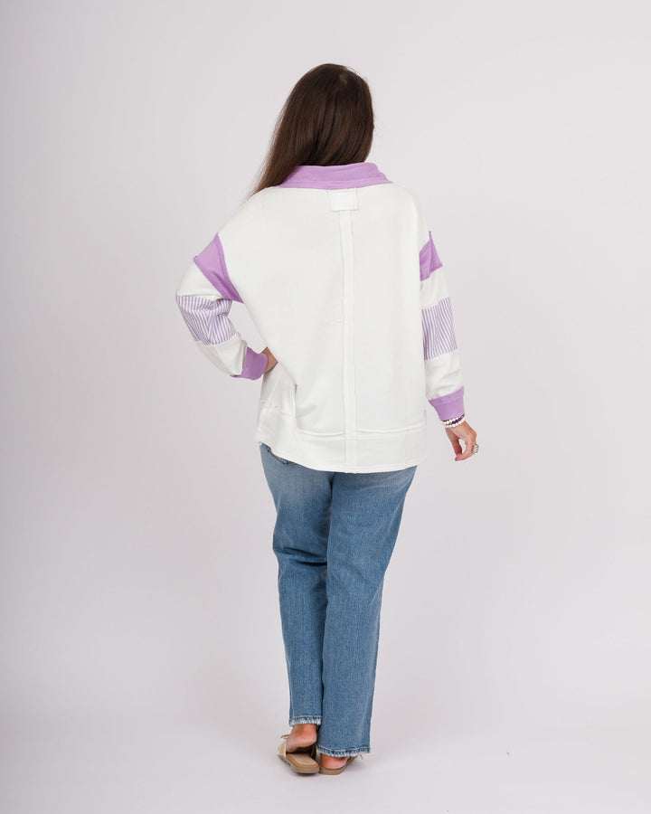 Soft Washed Long Sleeve Pullover - Lavender