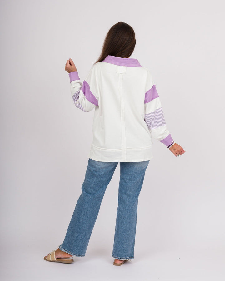 Soft Washed Long Sleeve Pullover - Lavender