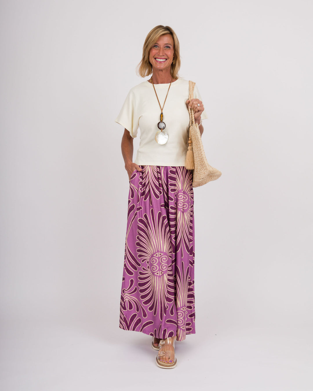 Tropical Swirl Pants - Orchid