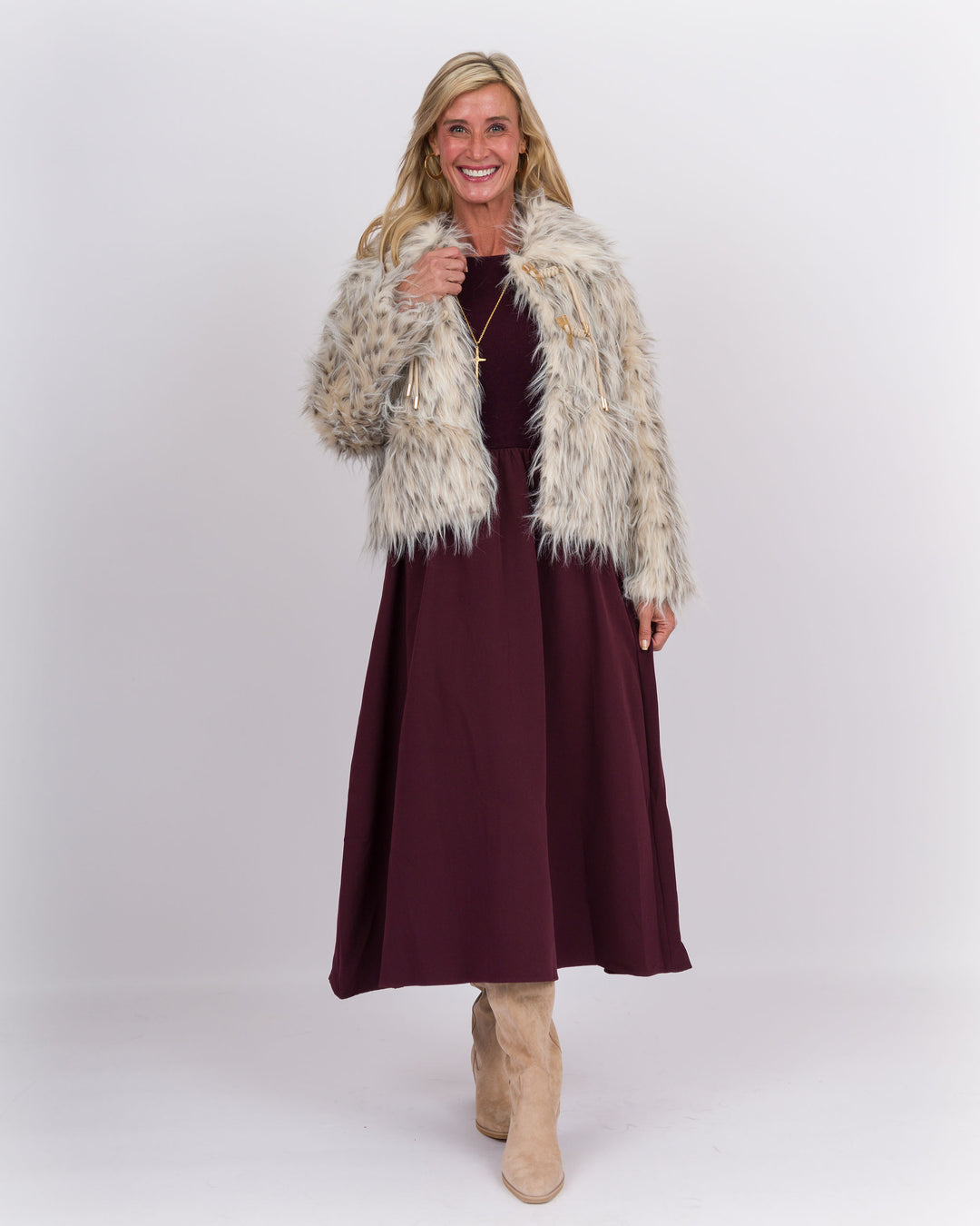 Sabrina Midi Dress Maroon