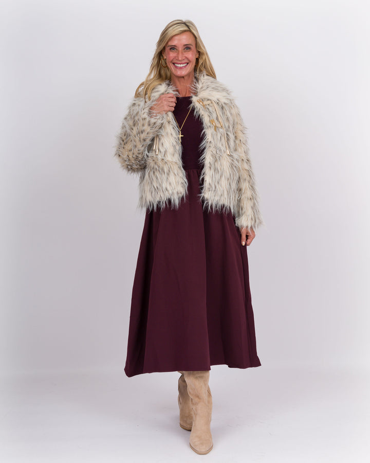 Sabrina Midi Dress Maroon