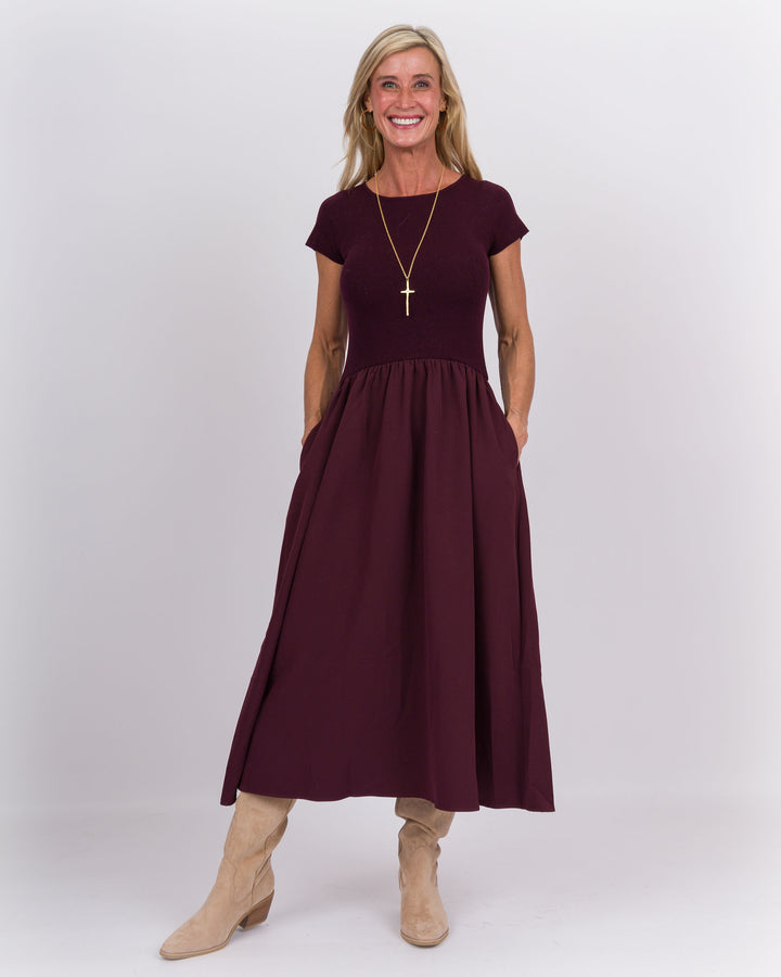 Sabrina Midi Dress Maroon