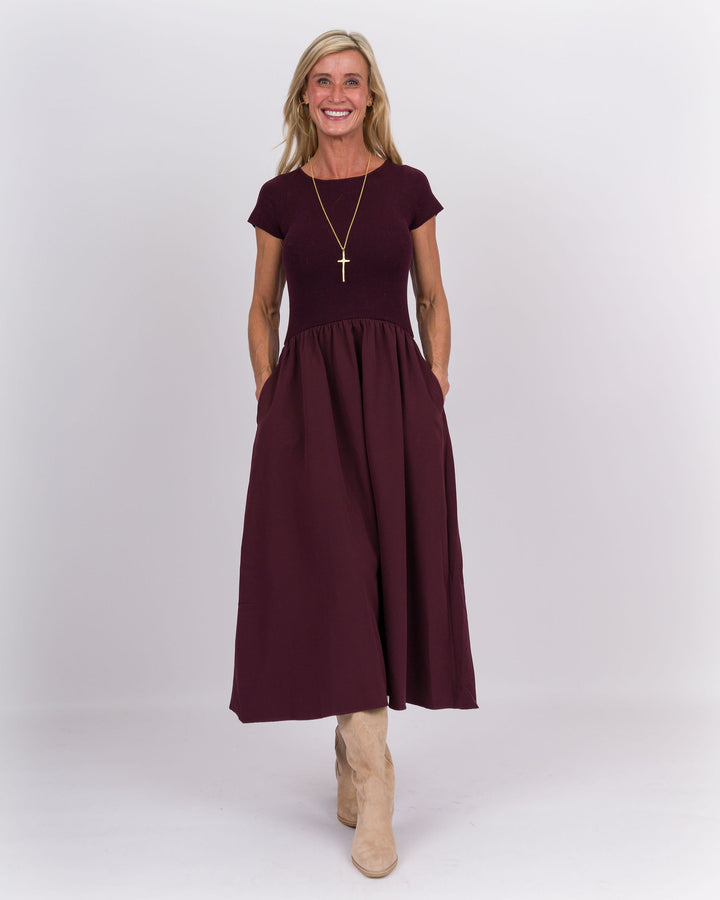 Sabrina Midi Dress Maroon