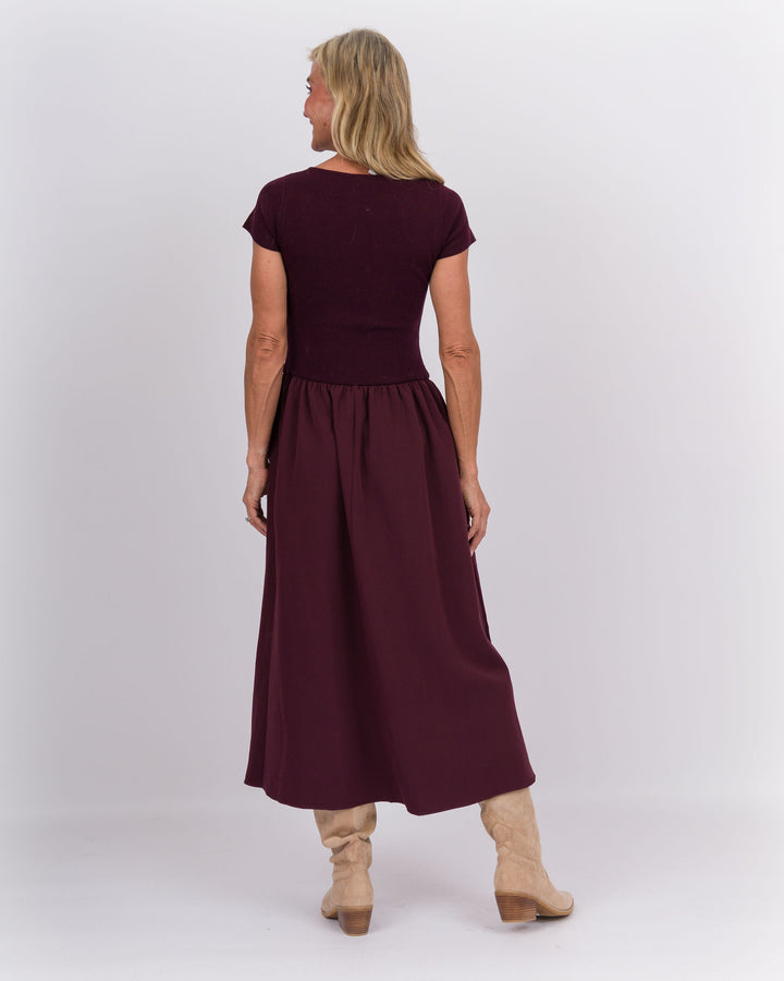 Sabrina Midi Dress Maroon