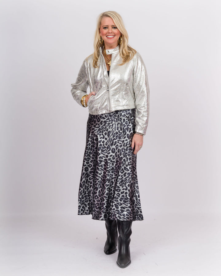 Dark Grey Cheetah Skirt