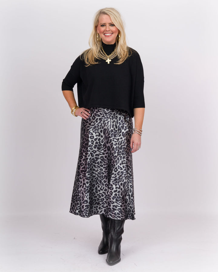 Dark Grey Cheetah Skirt