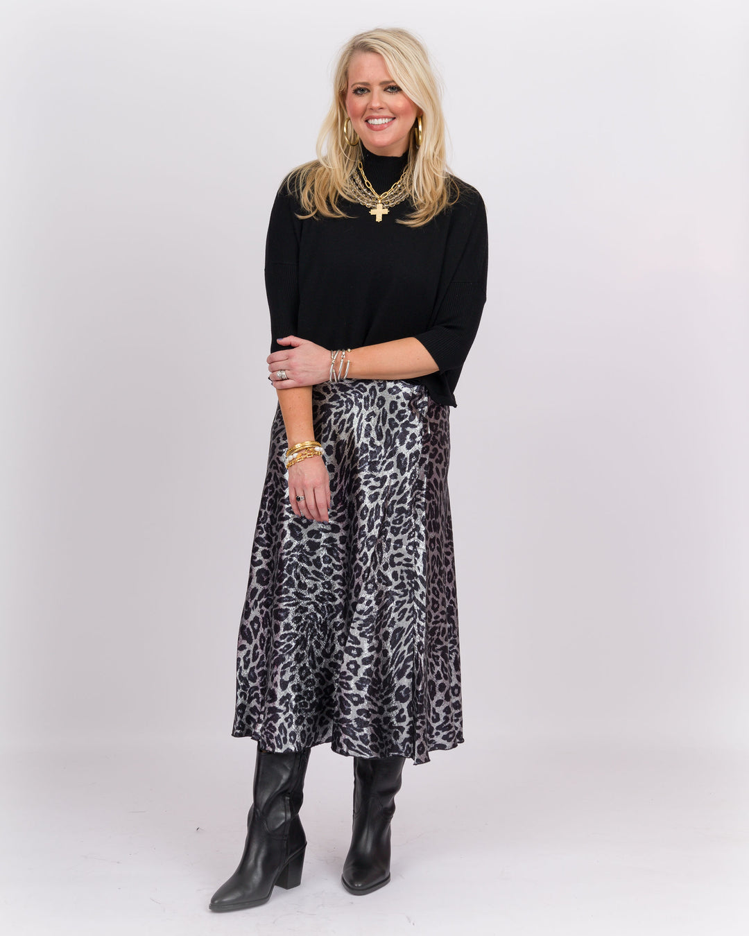 Dark Grey Cheetah Skirt