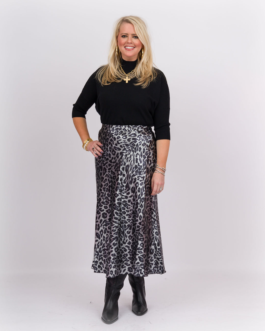 Dark Grey Cheetah Skirt