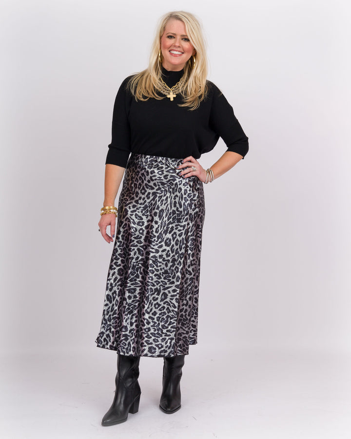 Dark Grey Cheetah Skirt