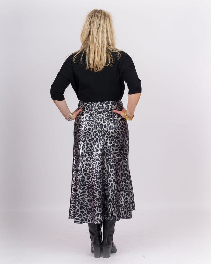 Dark Grey Cheetah Skirt