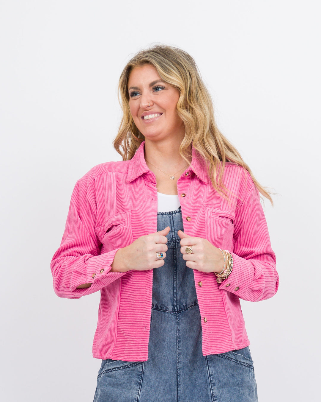 Cyndee Corduroy Jacket - Rose