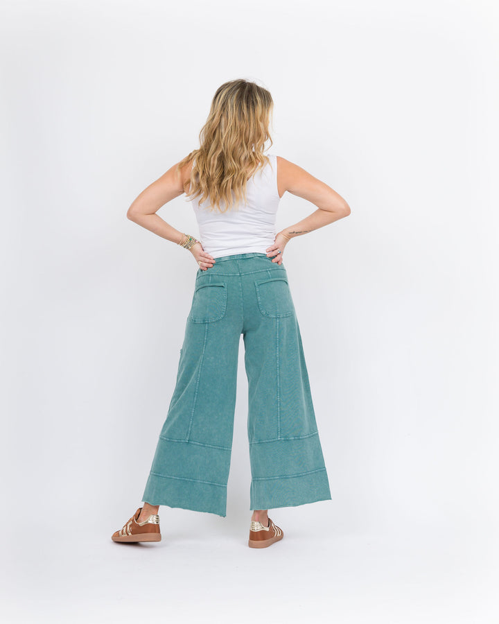 Kate Wide Leg Pant Teal Green