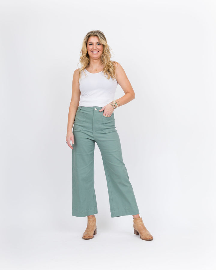 Sasha Wide Leg Pants - Sage