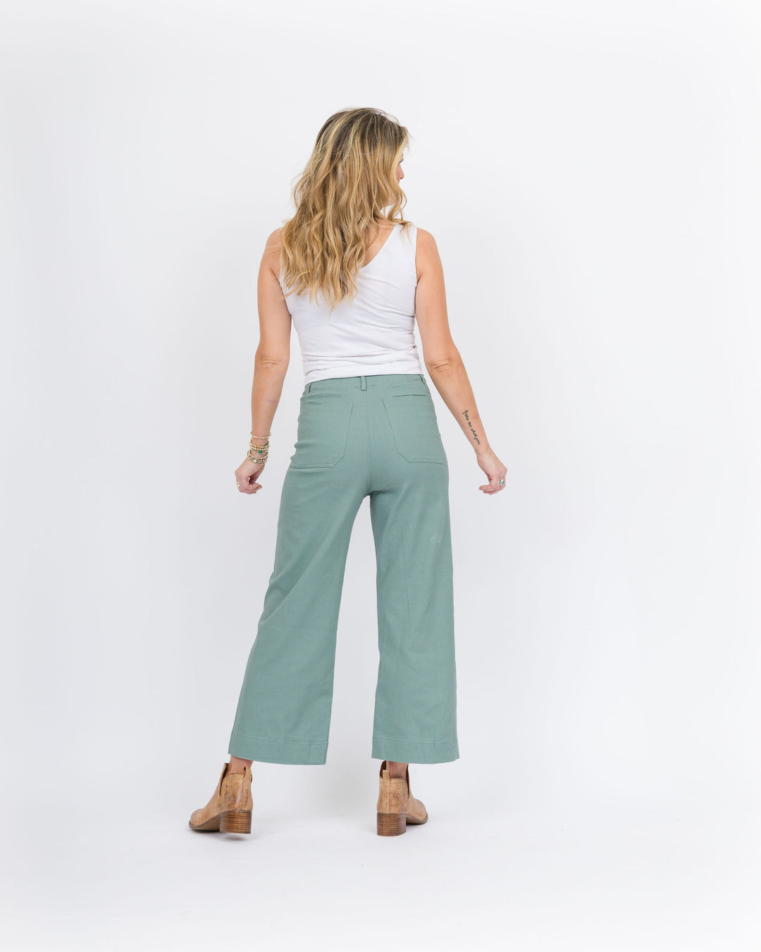 Sasha Wide Leg Pants - Sage