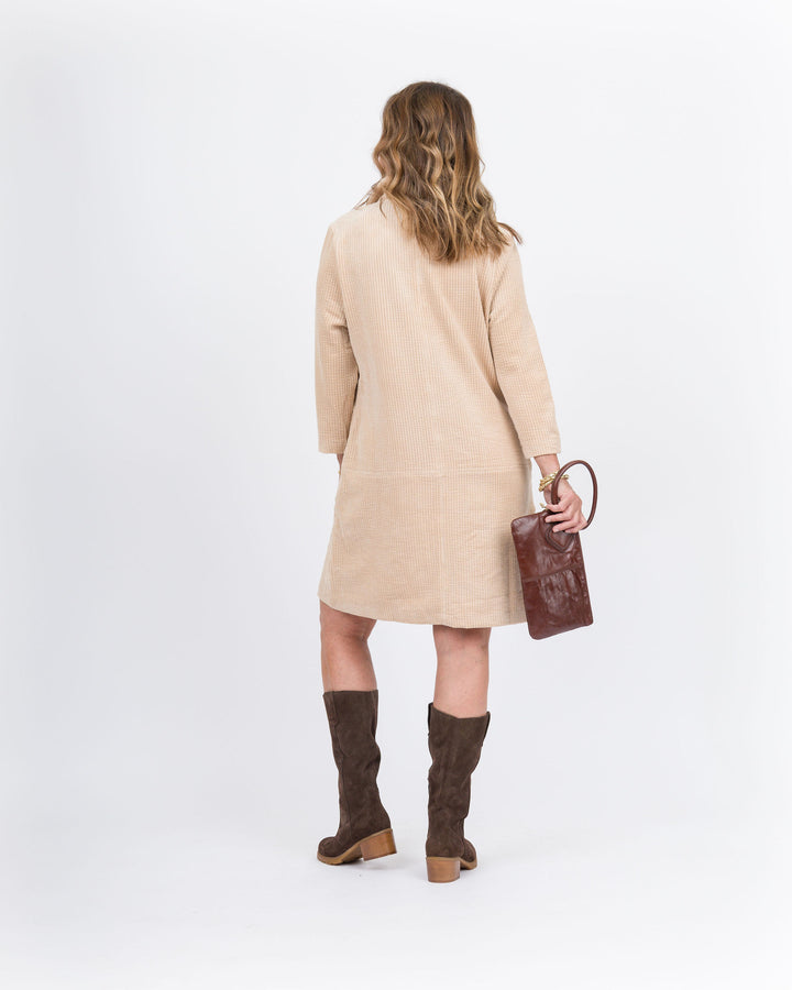 Comfy in Corduroy Dress - Cream