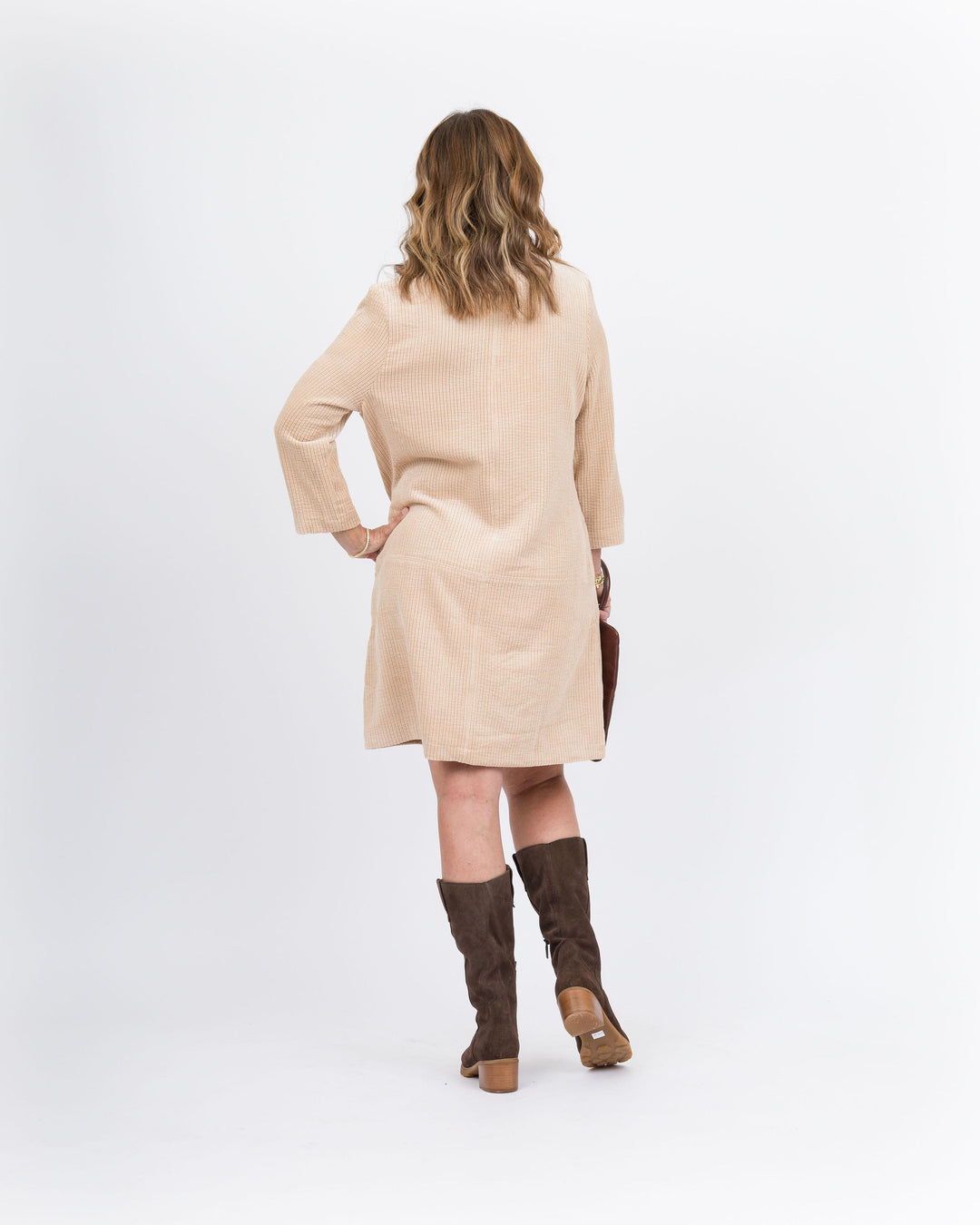 Comfy in Corduroy Dress - Cream