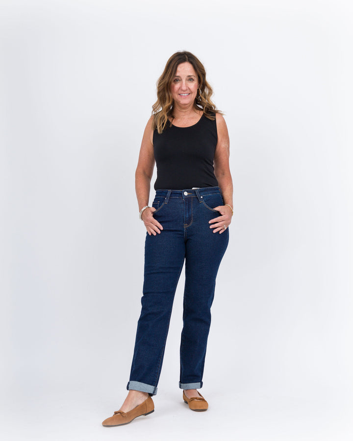 Risen Hi Rise Crop Boyfriend Jeans