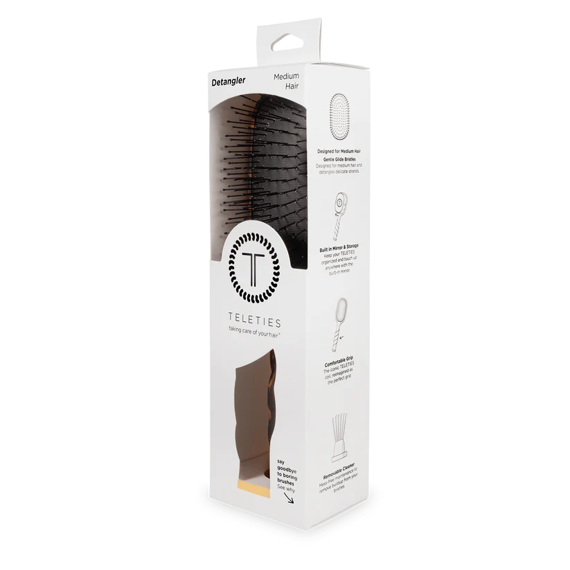 TELETIES Detangler Brush for Medium Hair - Tortoise