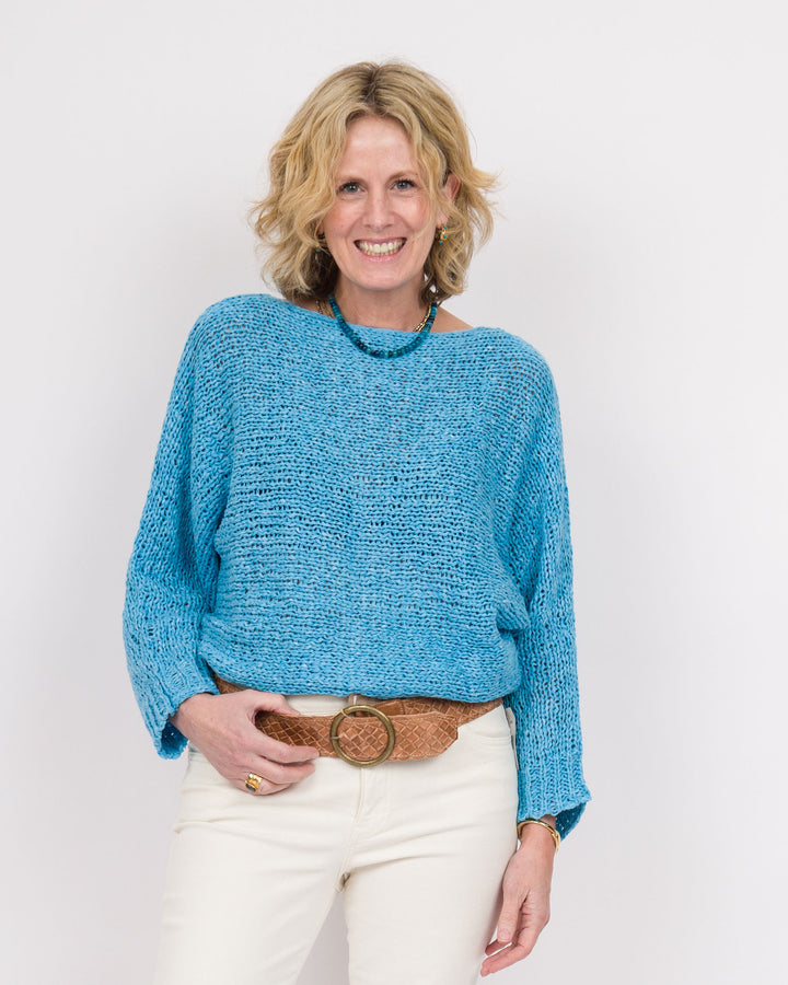 Marine Blue Knit Top