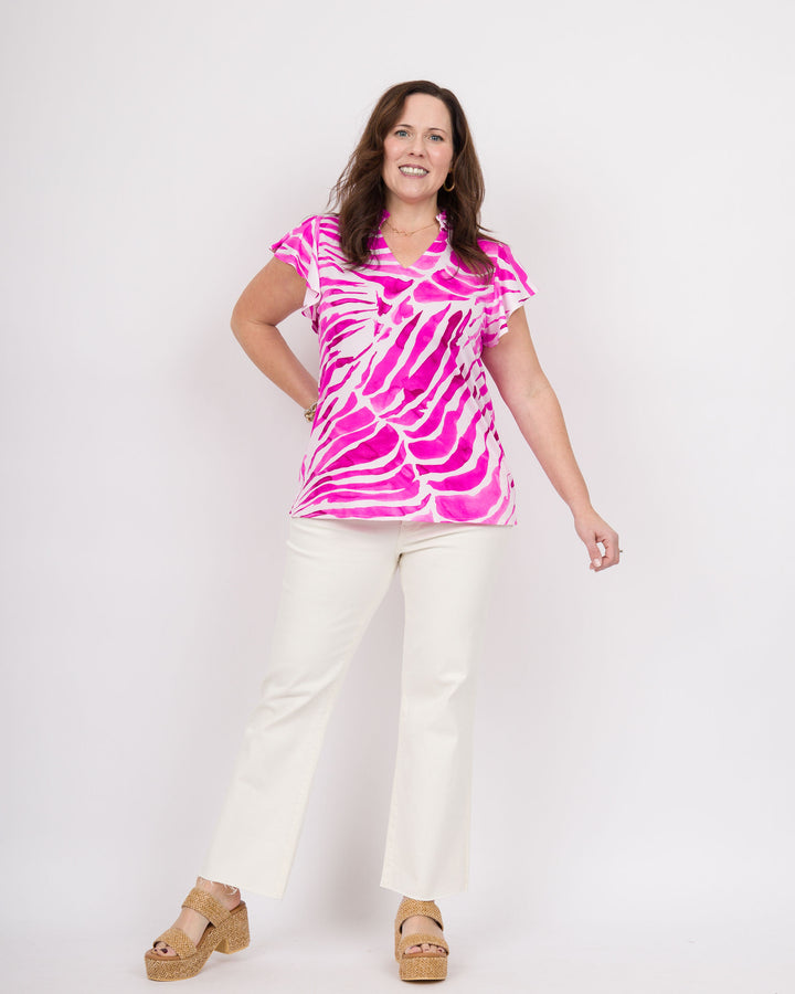 Quinn Top - Pink Batik