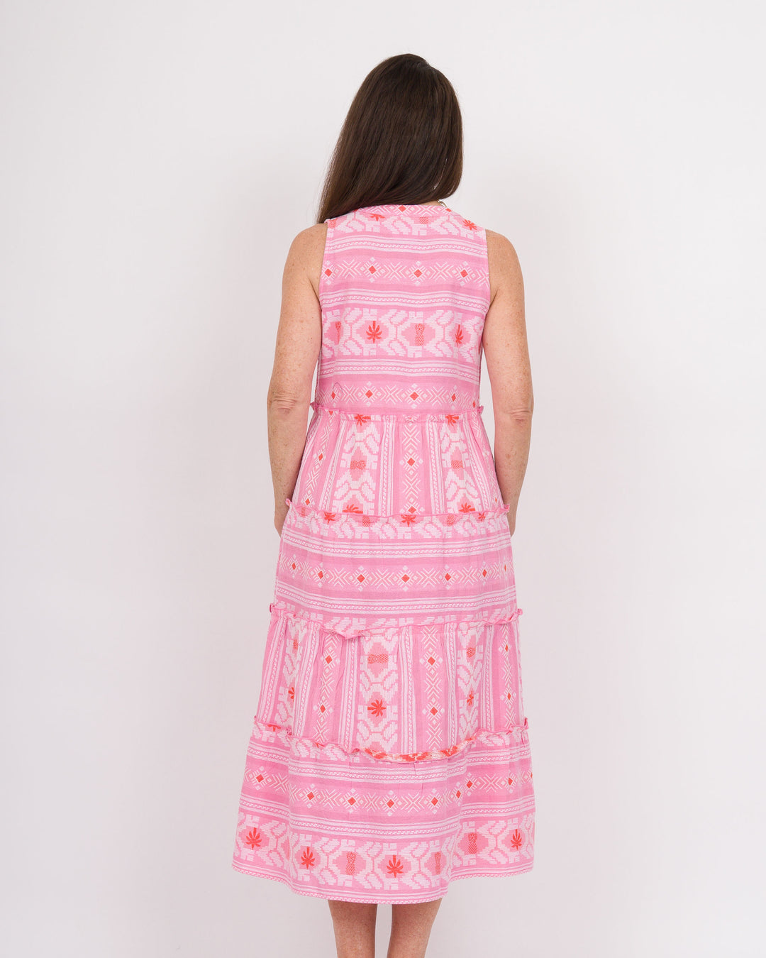 Mud Pie Burke Jacquard Midi Dress Pink