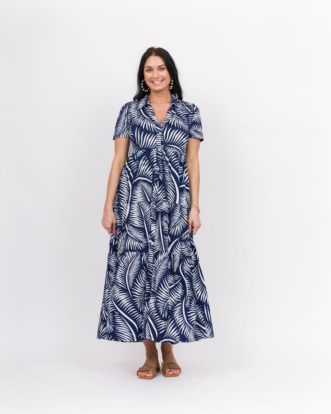 La Mer Luxe Desiree Maxi -Navy Palm Beach