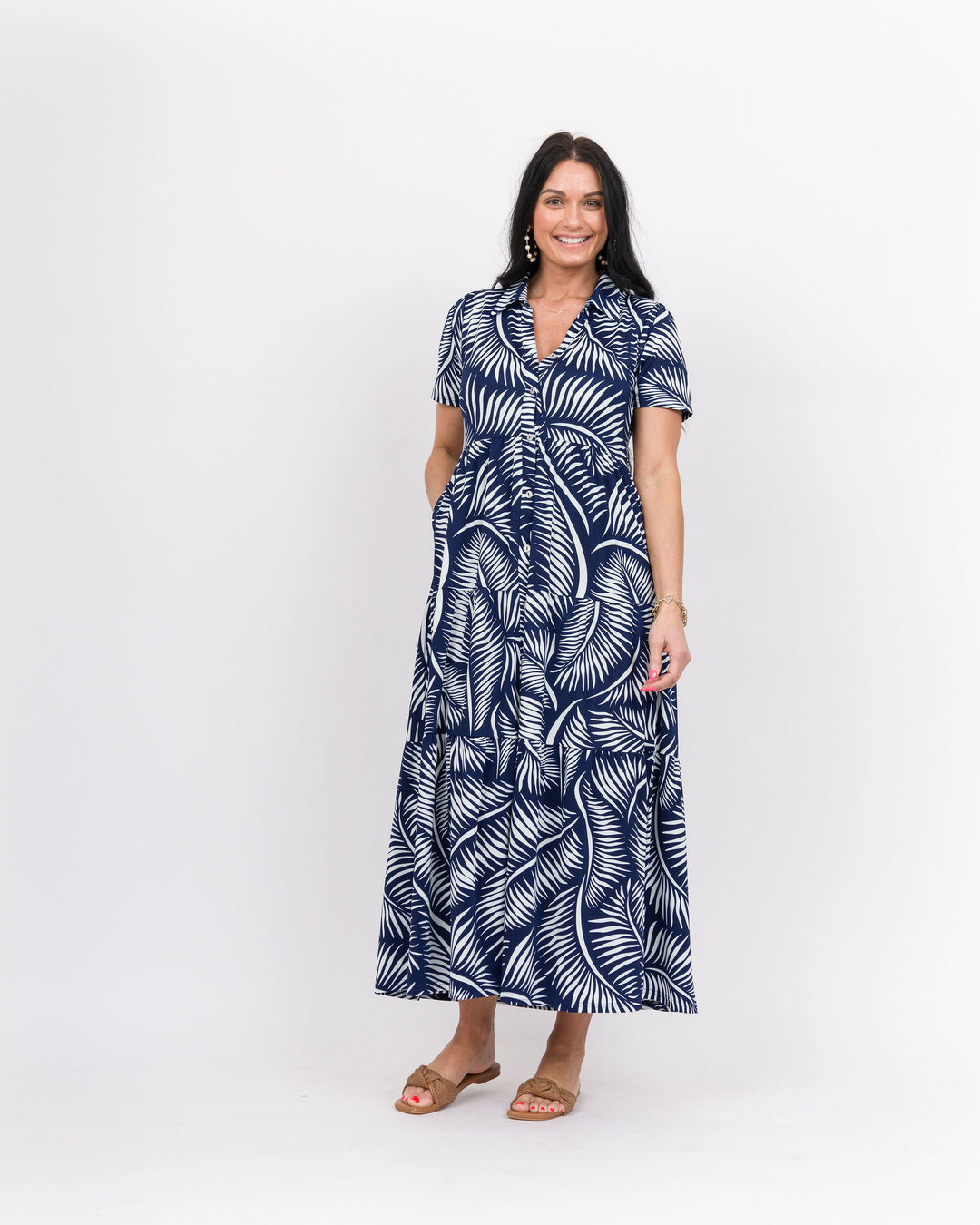 La Mer Luxe Desiree Maxi -Navy Palm Beach