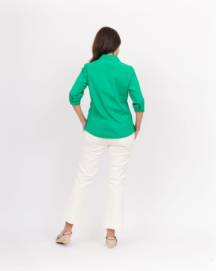 Foxcroft Taylor 3/4 Sleeve Mary Kelly Green  Non-Iron Shirt