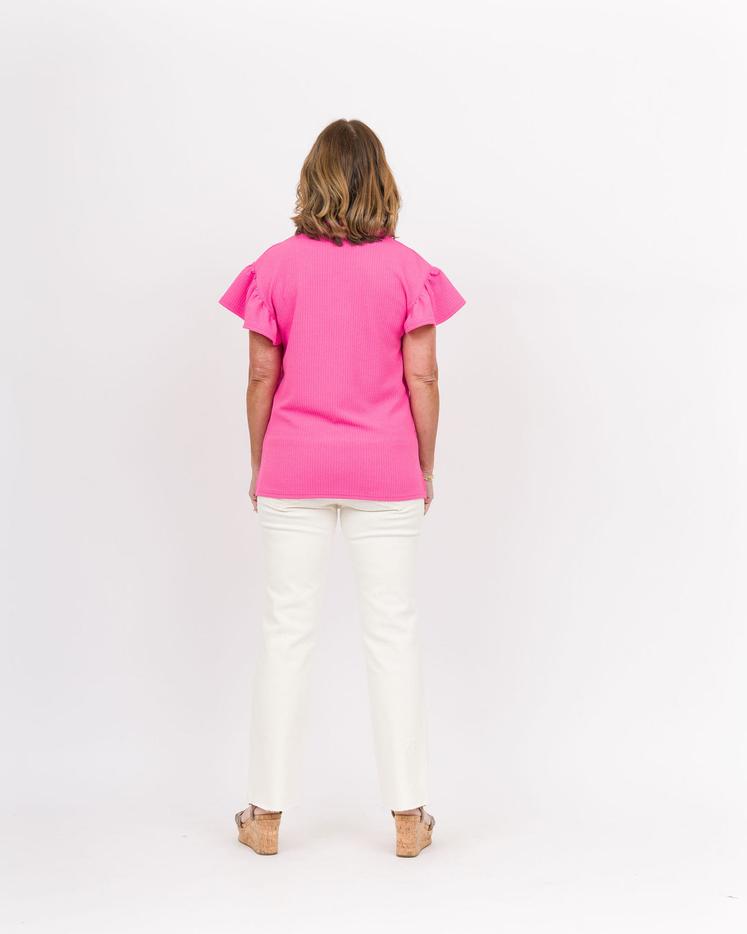 Sally Quarter Zip Top Hot Pink