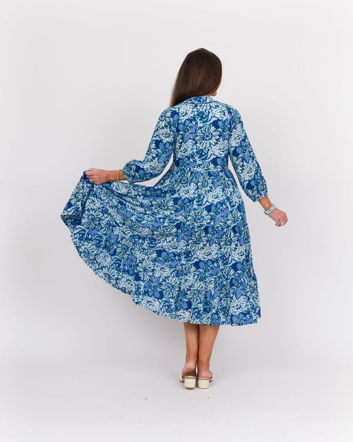 Field of Dreams Midi Dress - Blue