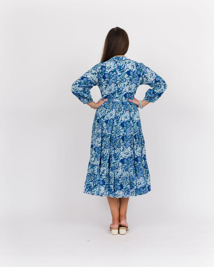 Field of Dreams Midi Dress - Blue