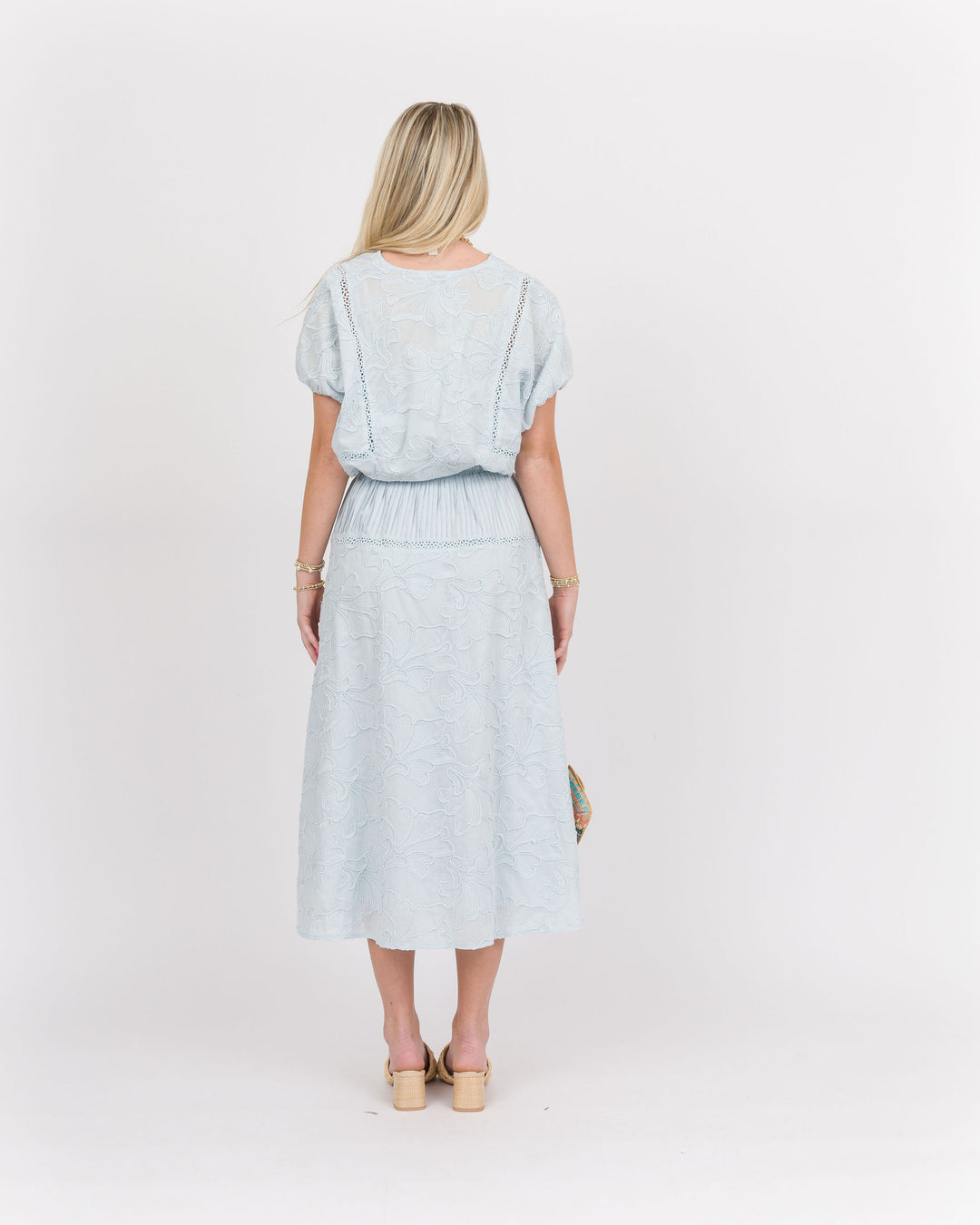 Daria Crystal Blue Top-Skirt Set