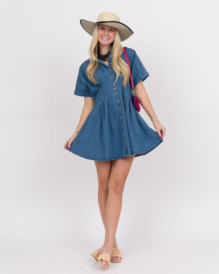 Denim Button Down Mini Dress