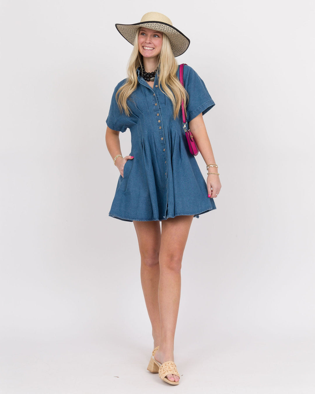 Denim Button Down Mini Dress