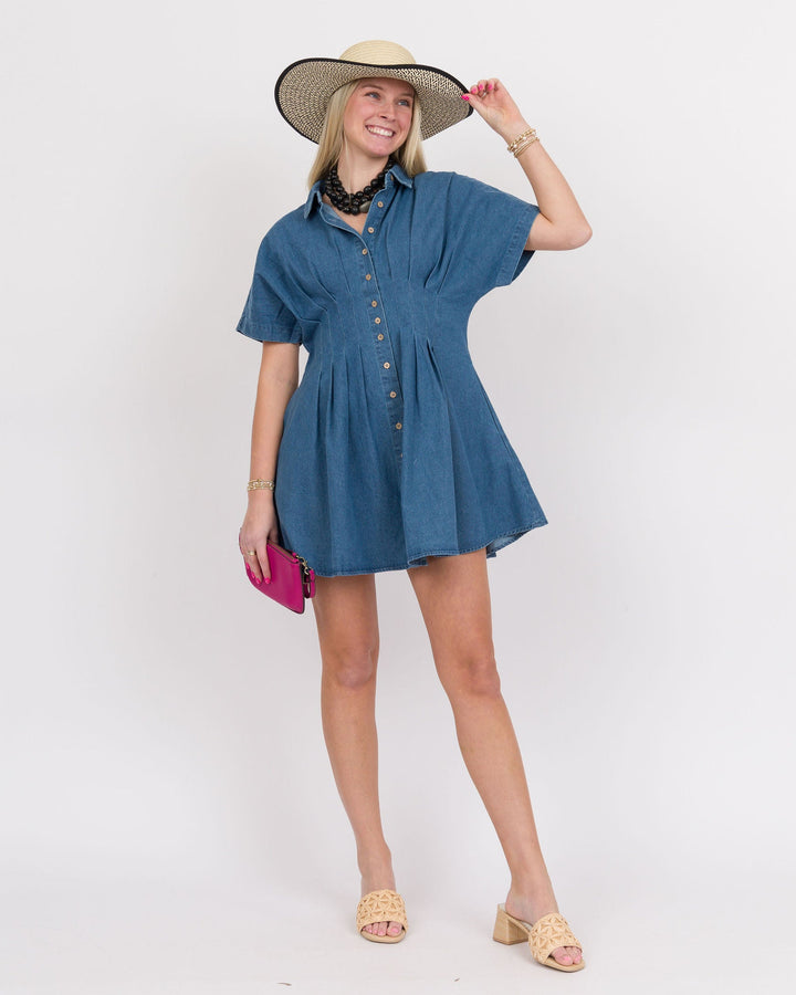 Denim Button Down Mini Dress