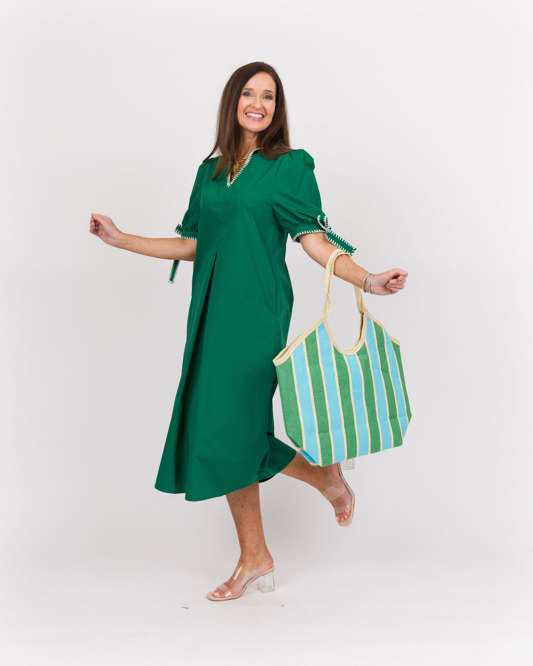Country Club Green Midi Dress
