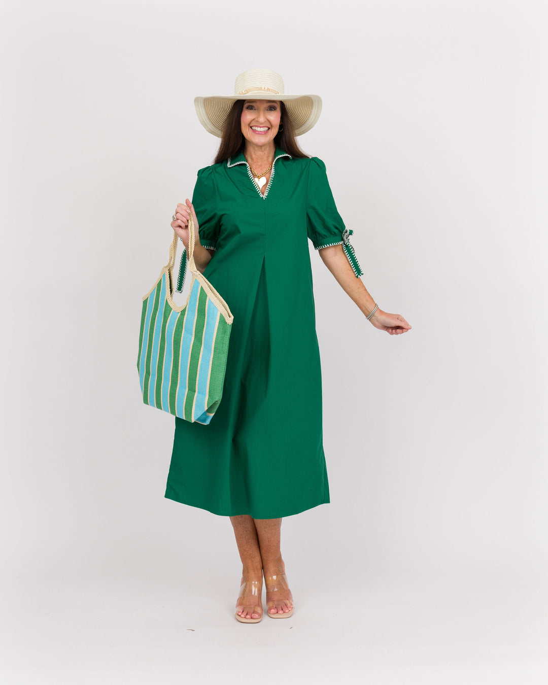 Country Club Green Midi Dress