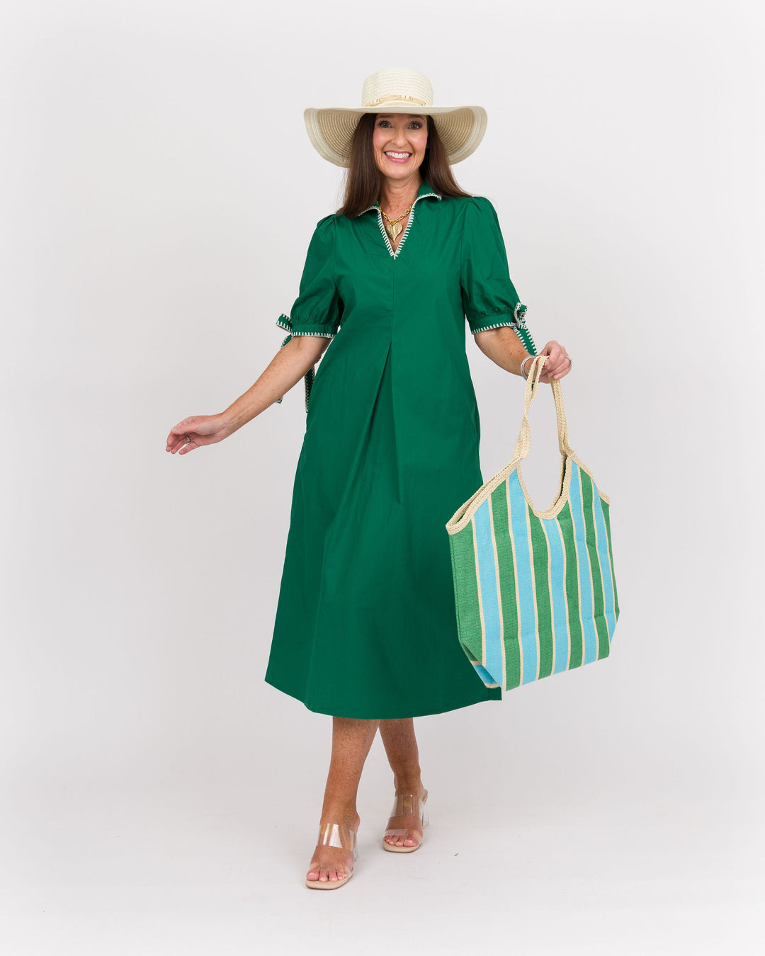 Country Club Green Midi Dress