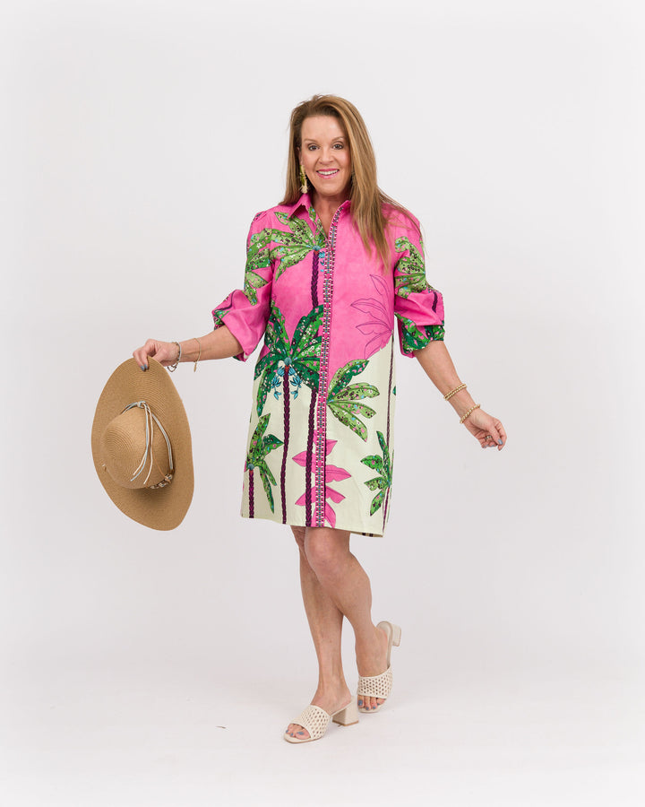 Ava Dress - Pink Tropics