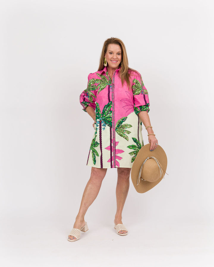 Ava Dress - Pink Tropics