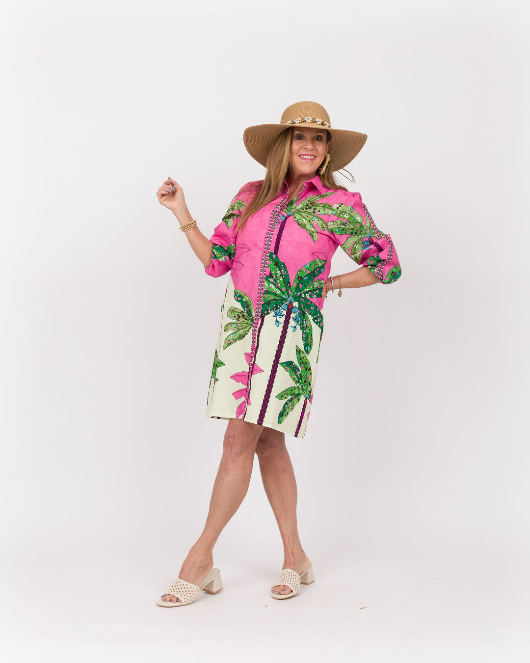Ava Dress - Pink Tropics