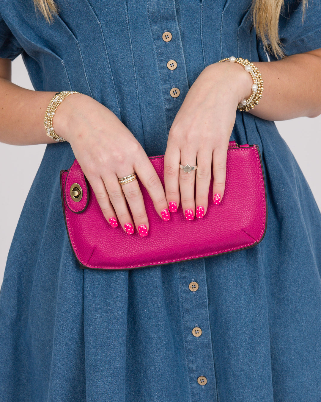 Joy Susan Fuchsia Mini Crossbody Wristlet Clutch