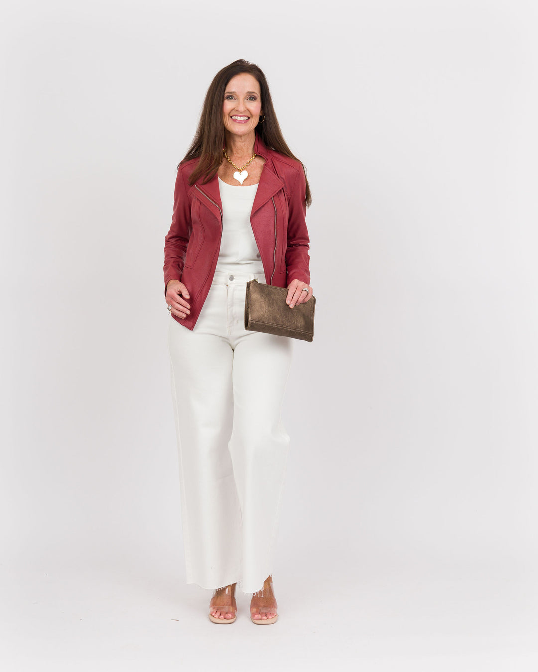 Clara Sunwoo Leather Knit Jacket - Ruby-Final Sale