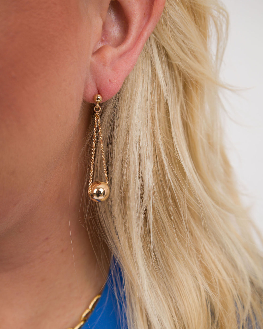 Gold Ball Drop Earrings