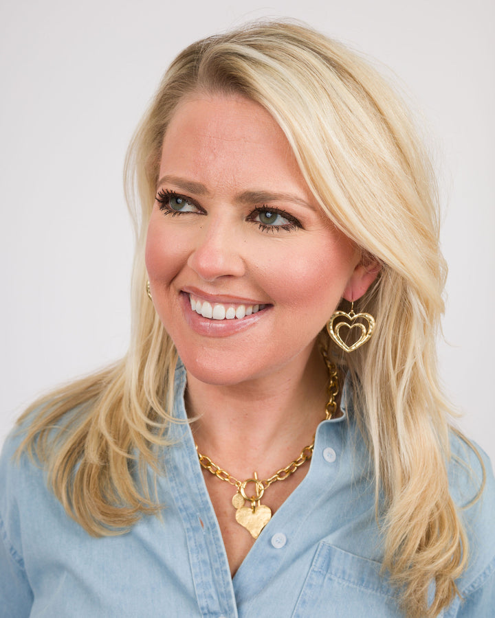 GoldTwo Heart Earrings