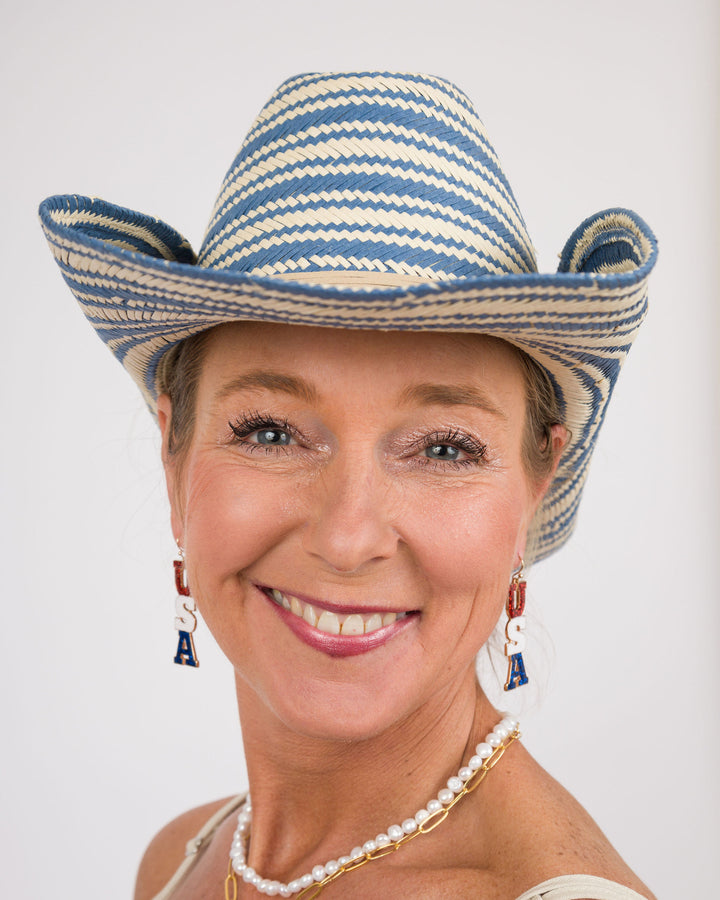Zuma Blue Striped Cattleman Hat